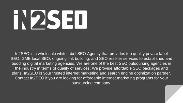 in2seo is a wholesale white label seo agency that