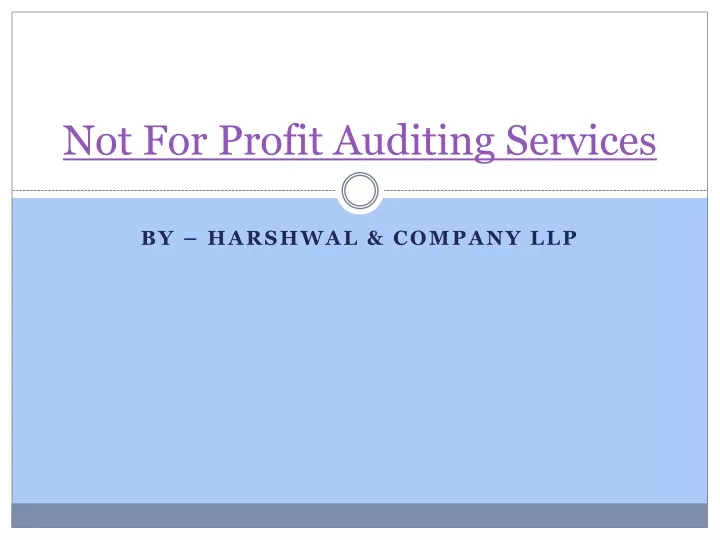 not for profit auditing services