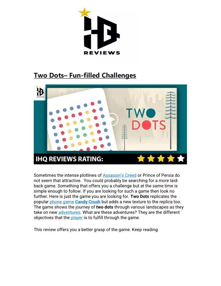 two dots fun filled challenges