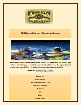 OBX Fishing Charters | Fishinfannatic.com