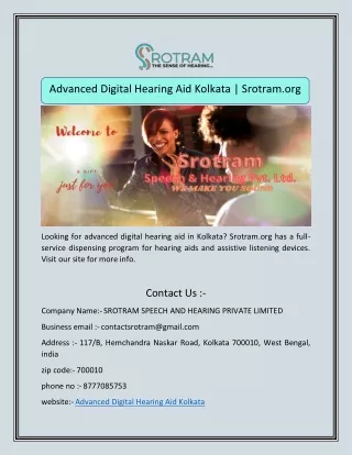 Advanced Digital Hearing Aid Kolkata | Srotram.org