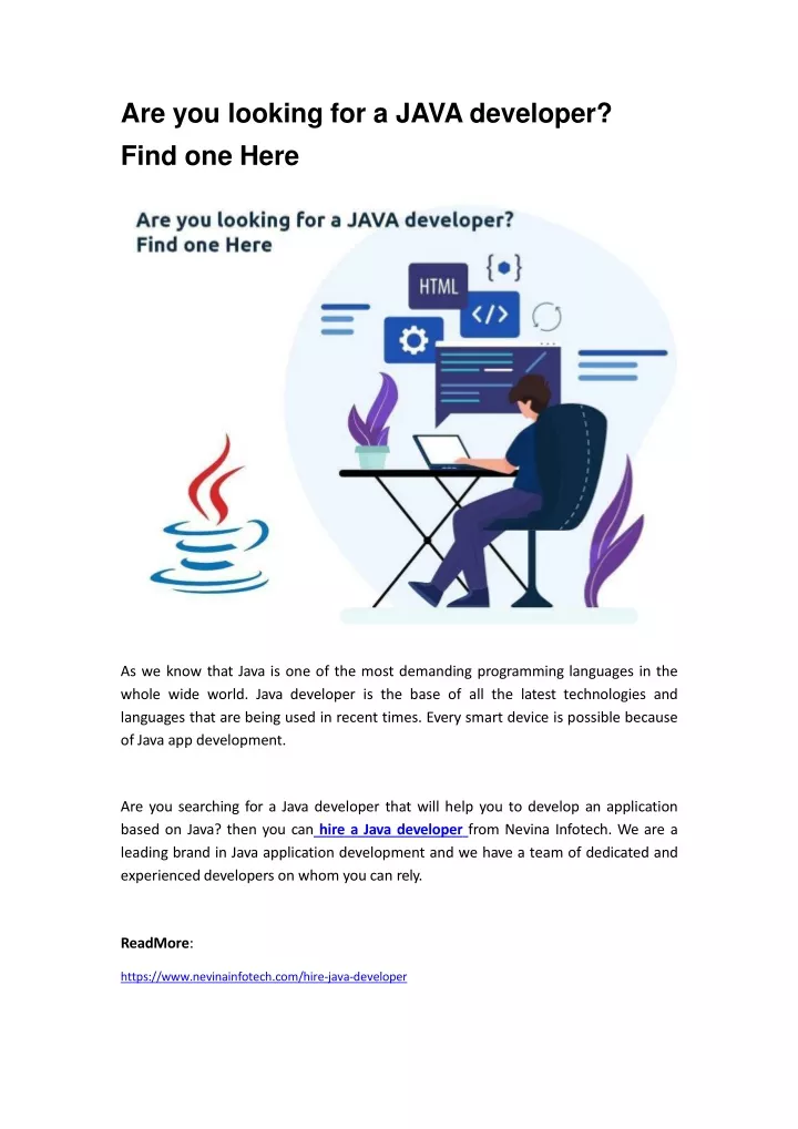 are you looking for a java developer find one here