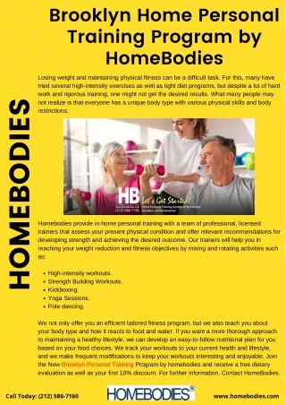 Brooklyn Home Personal Training Program by HomeBodies