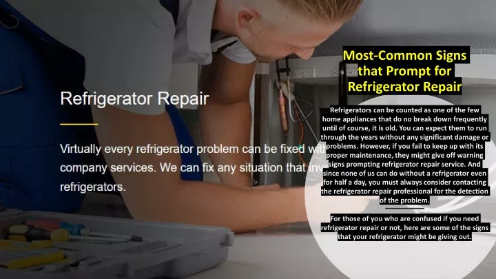 most common signs that prompt for refrigerator repair