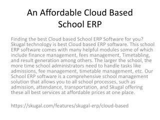 an affordable cloud based school erp