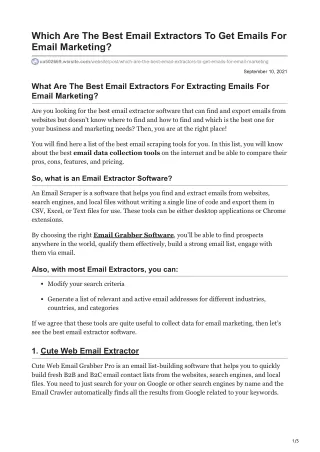 which are the best email extractors to get emails