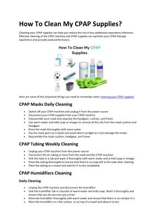 how to clean my cpap supplies