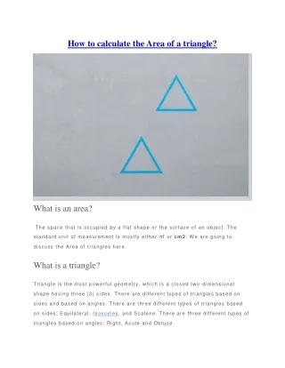 how to calculate the area of a triangle