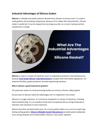 Rekson-Industrial Advantages of Silicone Gasket