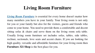 Living Room Furniture