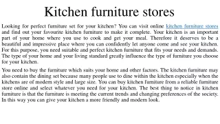 Kitchen furniture stores