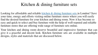 Kitchen & dining furniture sets