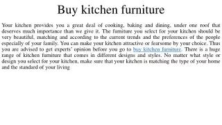 Buy kitchen furniture