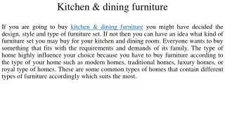 Kitchen & dining furniture