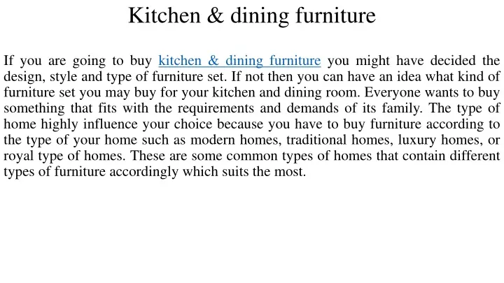 kitchen dining furniture