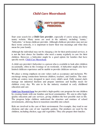child care moorebank