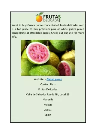 Guava Puree  Frutasdelicadas.com