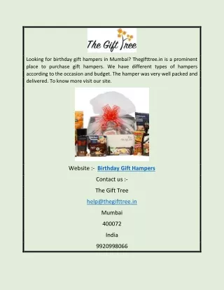 Birthday Gift Hampers | Thegifttree.in