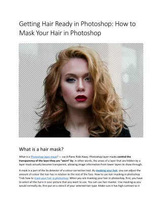 getting hair ready in photoshop how to mask your