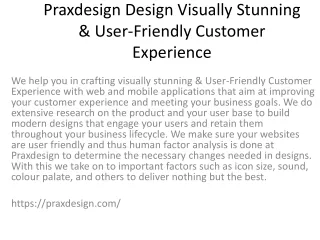 praxdesign design visually stunning user friendly customer experience