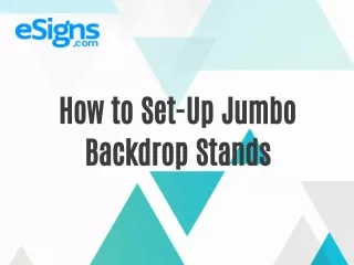 How to Set-Up Jumbo Backdrop Stands