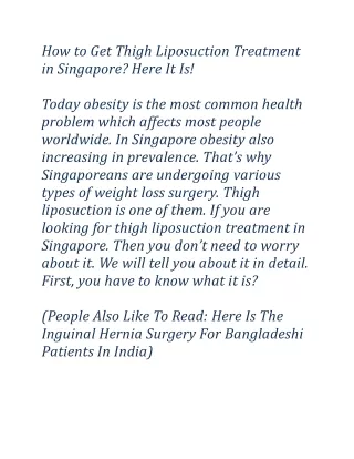 how to get thigh liposuction treatment