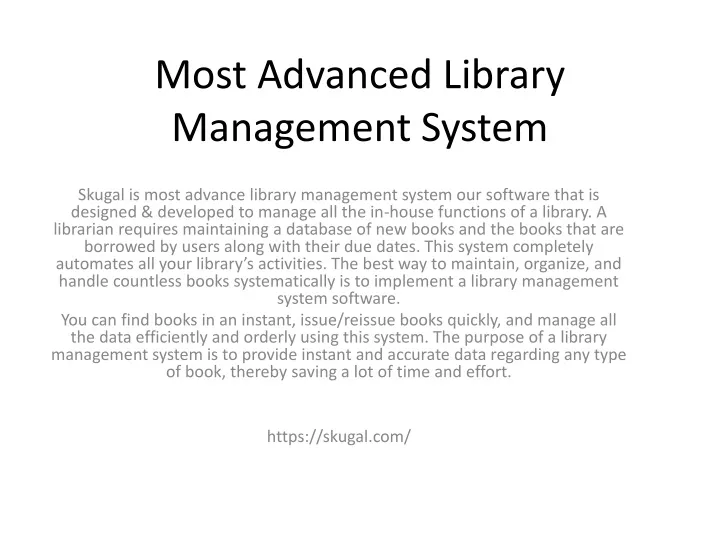 most advanced library management system