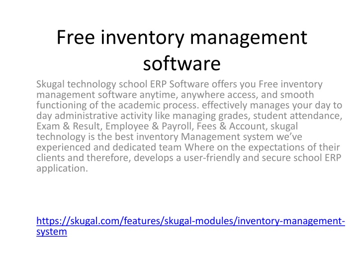 free inventory management software