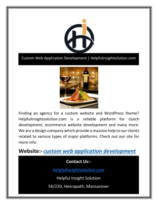 Custom Web Application Development | Helpfulinsightsolution.com