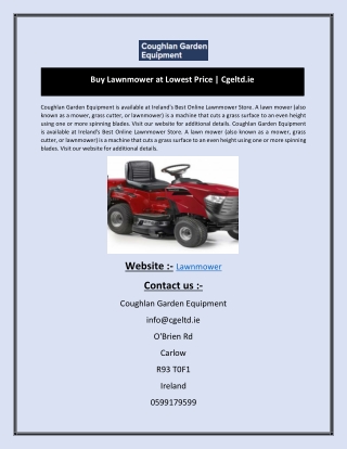 Buy Lawnmower at Lowest Price  Cgeltd.ie