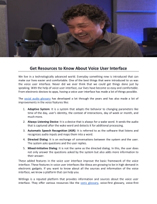 get resources to know about voice user interface
