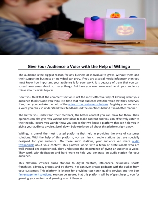 give your audience a voice with the help
