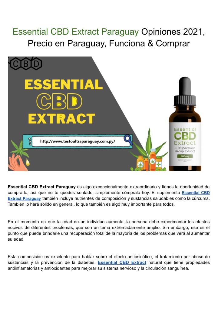 essential cbd extract paraguay opiniones 2021