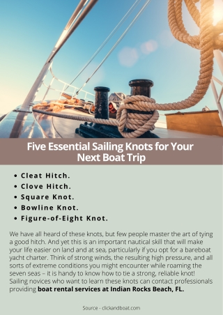 Five Essential Sailing Knots for Your  Next Boat Trip