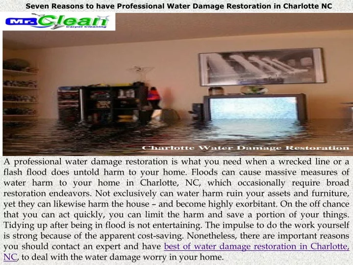 seven reasons to have professional water damage