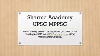 Sharma Academy UPSC MPPSC