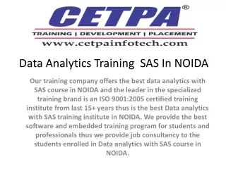 Data Analytics Training  SAS In NOIDA