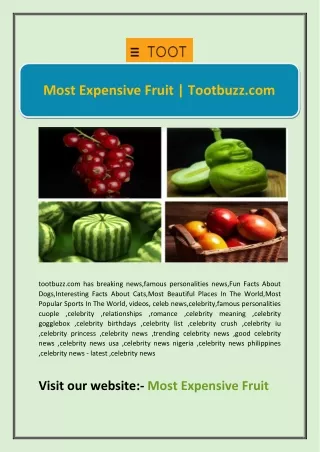 Most Expensive Fruit | Tootbuzz.com