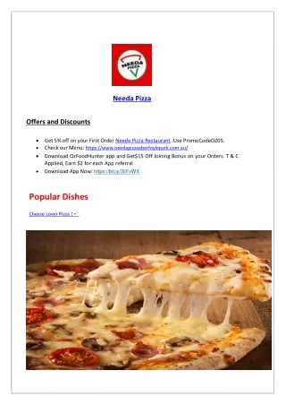 needa pizza offers and discounts
