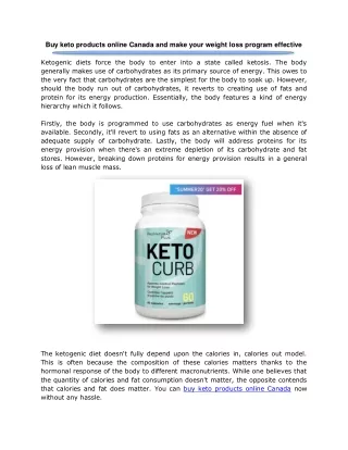 Buy keto products online Canada and make your weight loss program effective