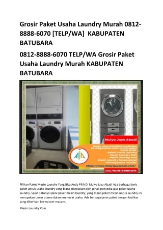 Grosir Paket Usaha Laundry Murah 0812-8888-6070 [TELP/WA] Kabupaten Batubara