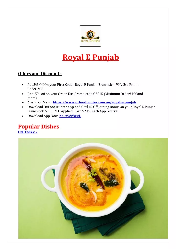royal e punjab offers and discounts