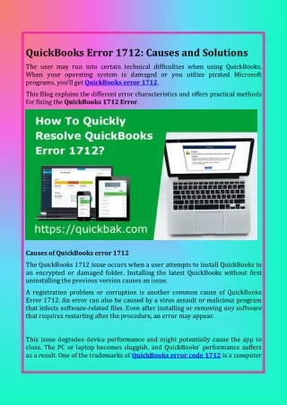 quickbooks error 1712 causes and solutions
