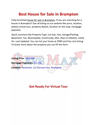 best house for sale in brampton