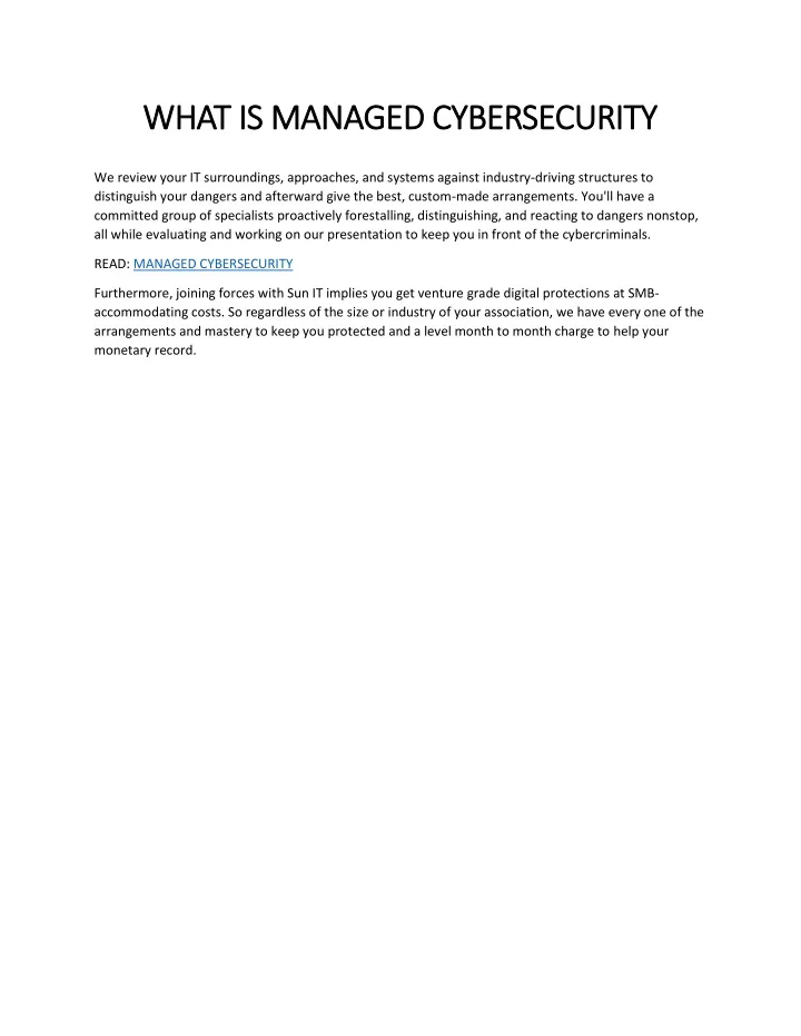 w what is hat is managed cybersecurity managed