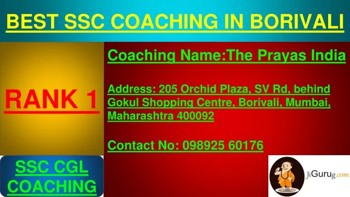 best ssc coaching in borivali