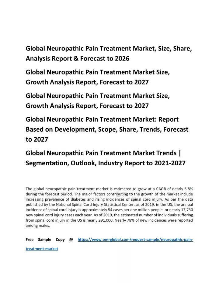 global neuropathic pain treatment market size