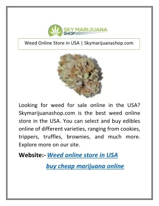 Weed Online Store in USA | Skymarijuanashop.com