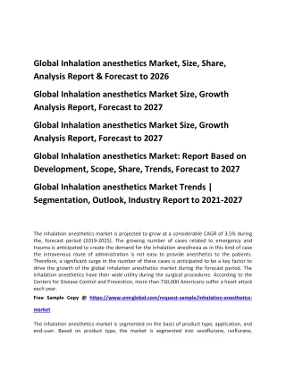 global inhalation anesthetics market size share