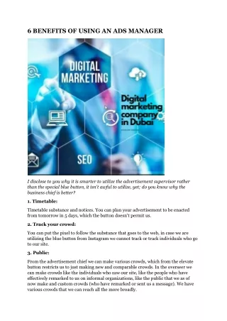 6 benefits of using an ads manager